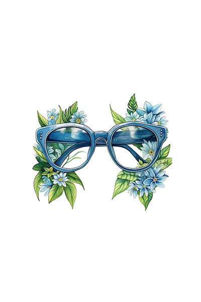 INOVATIX Set of 8, Flower Glasses Sticker, INOVATIX®. 6 cm