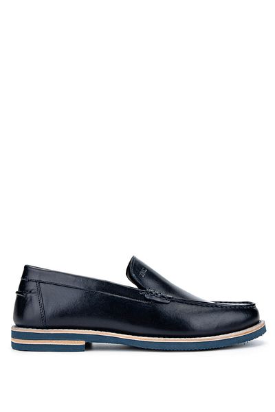 Tamer Tanca Men's Genuine Leather Navy Blue Loafers