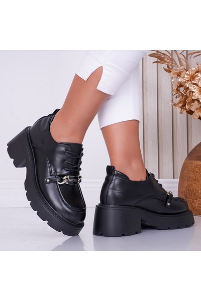 MODA STİL Women's Casual Shoes Black Ecological Leather Loris, 38