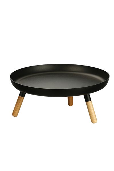 Felli Metal Serving Tray with Base Black and Brown
