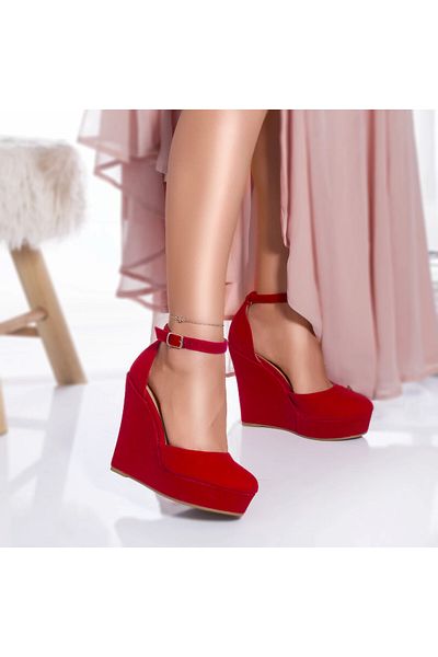 MODA STİL Anatola platform shoes, red eco-leather, 38
