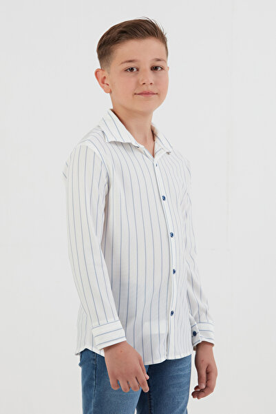 Fulla Moda Cămașă pentru băiat cu camisole cu nasturi în dungi