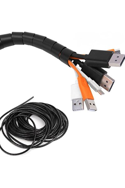 Unelsis - 8mm 10 Metre Helezon Sprial Siyah (KABLO TOPLAMA)