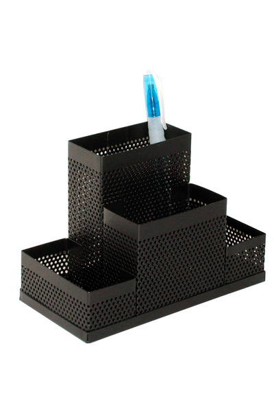 Roco منظم مكتب - شبكي، لتخزين الأقلام ومشابك الورق، 4 أقسام، أسود