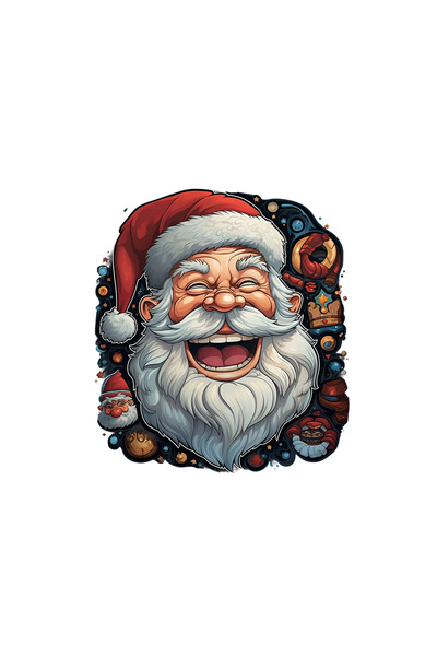 INOVATIX Σετ 8 τεμαχίων, αυτοκόλλητο με τον Άγιο Βασίλη που γελάει δυνατά, IN...