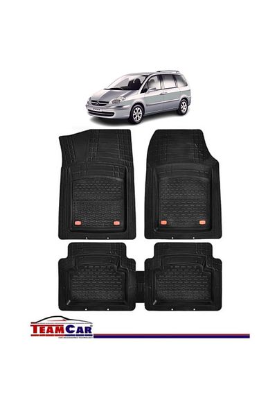 TEAMCAR ® Car Mats Tray Type Compatible Citroen C8 (2002-2014) Black Durable Material