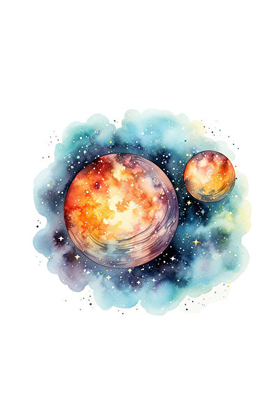 INOVATIX Set de 8 piese, autocolant planetă cu stea, INOVATIX®. 6 cm