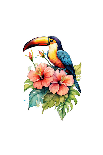 INOVATIX Σετ 8 τεμαχίων, αυτοκόλλητο ρομαντικού παπαγάλου Toucan, INOVATIX®. ...