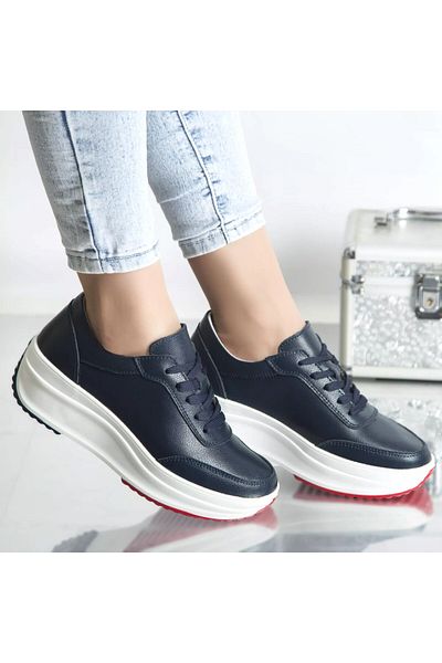 MODA STİL Diana navy sports shoes, natural leather, 40
