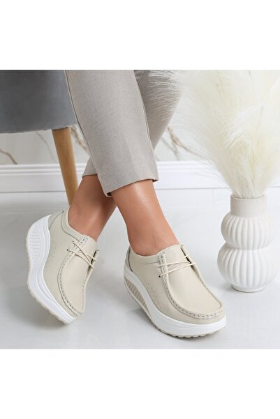 Botinelli Pantofi casual damă bej din piele Oscara, mărimea 41