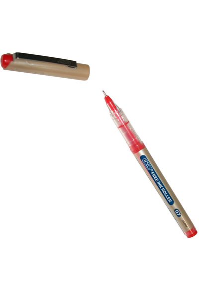 Roco Free Ink Roller Liquid Ink Pen - Red Ink, 0.7mm, Needle Tip