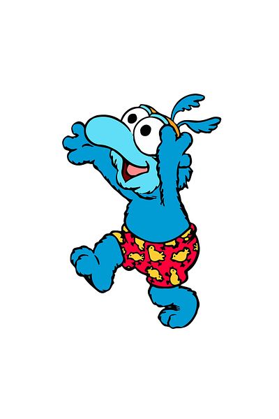 INOVATIX Set of 8 pieces, Sticker Muppet Gonzo at the pool, INOVATIX®. 6 cm