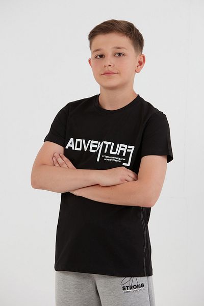Fulla Moda 100% Cotton Adventure Text Printed Boy's T-Shirt