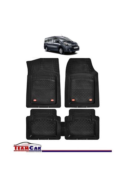 TEAMCAR ® Car Mats Tray Type Compatible Citroen Jumpy (2007-2024) Black Durable Material