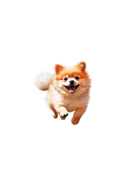 INOVATIX Set de 8 bucăți, autocolant Pomeranian alergător, INOVATIX®. 6 cm