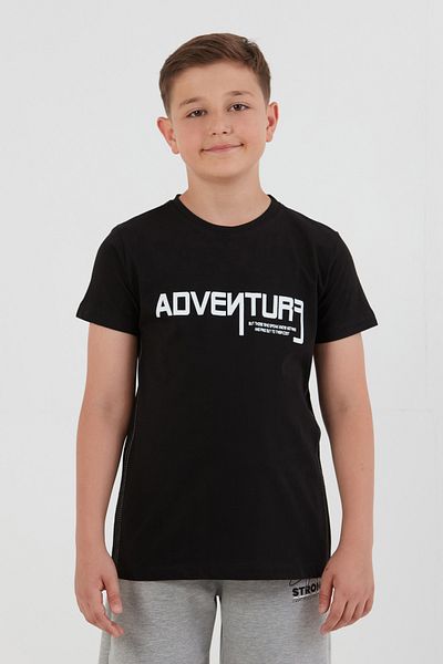 Fulla Moda 100% Cotton Adventure Text Printed Boy's T-Shirt
