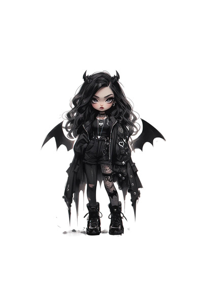 INOVATIX Set de 8 piese, autocolant păpușă demon Allison, INOVATIX®. 6 cm