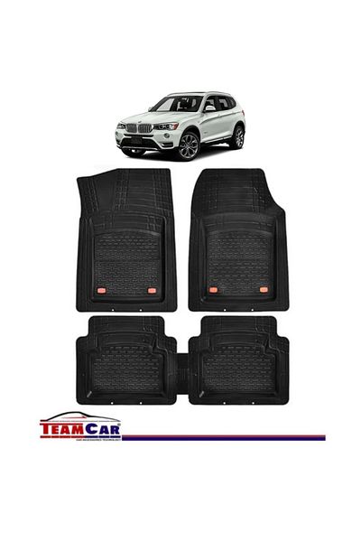 TEAMCAR Covorașe auto tip tavă compatibile cu BMW X3 F25 (2010–2017), negre, material durabil