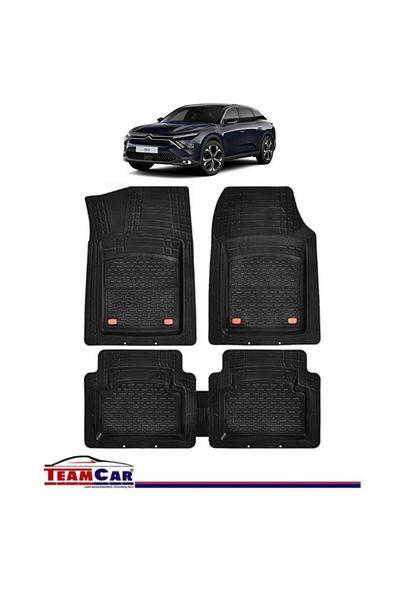 TEAMCAR ® Car Mats Tray Type Compatible Citroen C5 X (2021-2024) Black Durable Material