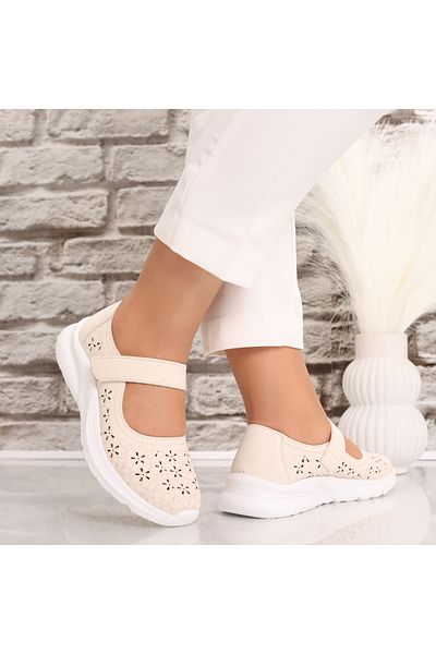 MODA STİL Women's Casual Beige Shoes Made of Eco-Leather Lani, 36