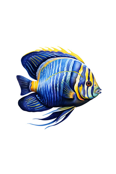 INOVATIX Set de 8 piese, autocolant cu pește cu dungi albastre, INOVATIX®. 6 cm