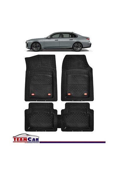 TEAMCAR ® Car Mats Tray Type Compatible Bmw 7 Series G70 (2022–PRESENT) Black Durable Material