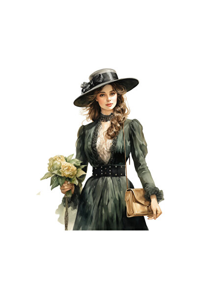 INOVATIX Set de 8 piese, autocolant femeie la modă victoriană cu rochie Jessi...