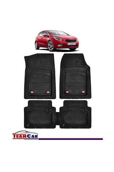TEAMCAR ® Car Mats Kia Ceed JD (2012-2018) - Black - Durable Rubber Tray Type