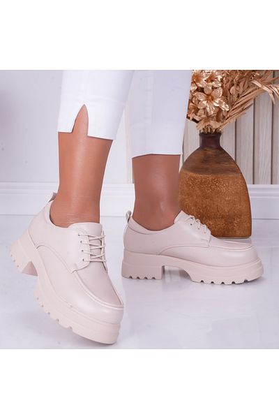 MODA STİL Women's Casual Shoes Beige Made of Eco-Leather Jola, 40