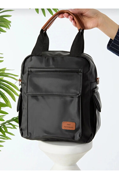 eflanmoda Σατέν ύφασμα χειρός ώμου και σακίδιο πλάτης με 4 θήκες