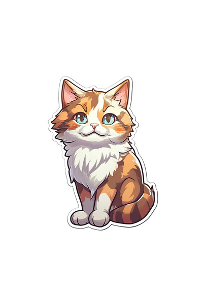 INOVATIX Set de 8 bucăți, autocolant pisică maro, INOVATIX®. 6 cm