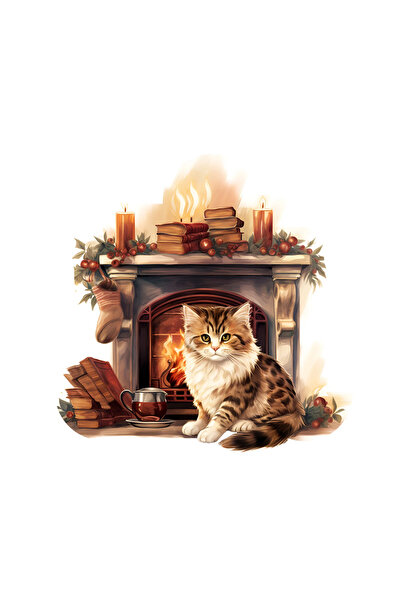 INOVATIX Σετ 8 τεμαχίων, Αυτοκόλλητο γάτας Tabby που πίνει καφέ μπροστά στο τ...