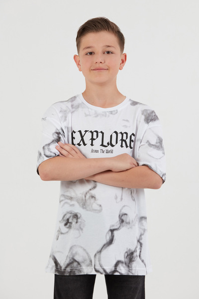 Fulla Moda Ανακαλύψτε το αγόρι μπλουζάκι με στάμπα