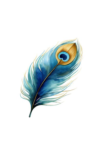 INOVATIX Set of 8 pieces, Beautiful Peacock Feather Sticker, INOVATIX®. 6 cm