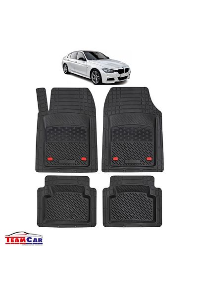 TEAMCAR Covorașe auto tip tavă compatibile cu BMW Seria 3 F30/f31/f34 (2012–2019), negre, material rezistent
