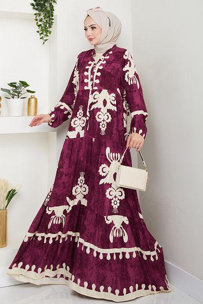 InStyle Φόρεμα με οβάλ σχήματος Casual Viscose Μωβ