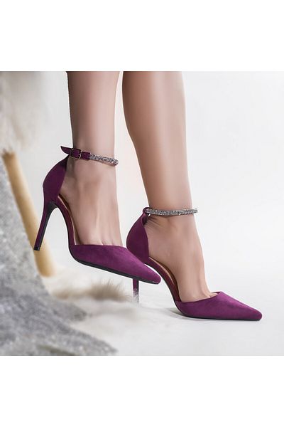 MODA STİL Women's purple suede shoes tolib, 38