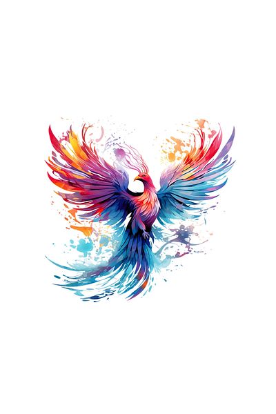 INOVATIX Set de 8 autocolante Pasăre Pheonix Ofelia, INOVATIX®. 6 cm