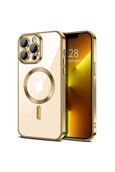 Techsuit Husă pentru iPhone 13 Pro Max - Techsuit Luxury Crystal MagSafe - Auriu