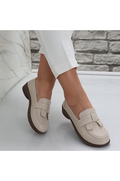 MODA STİL Women's Beige Brown Shoes Made of Eco-Leather Basuna, 36
