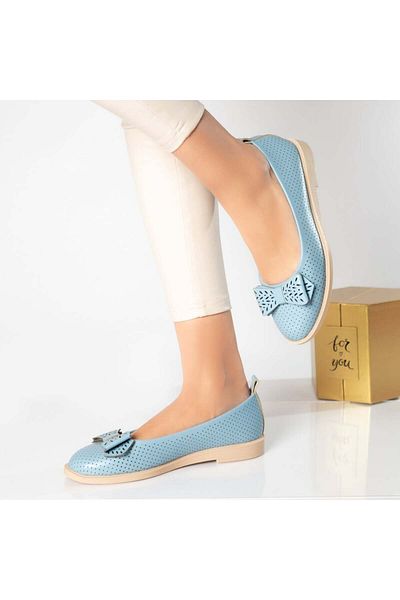 MODA STİL Women's blue ballerinas, Carmen, eco-leather, 37