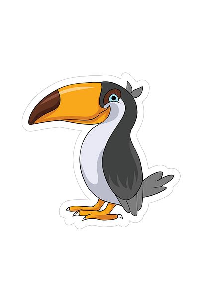 INOVATIX Set de 8 bucăți, autocolant pasăre toucan, INOVATIX®. 6 cm