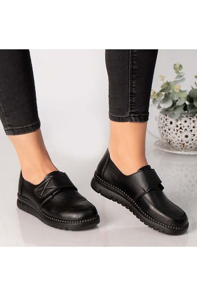 MODA STİL Women's black eco-leather agabia shoes, 36