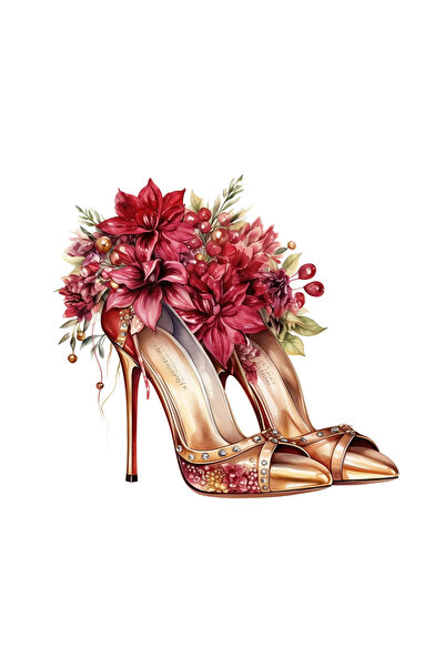 INOVATIX Set de 8 autocolante, pantofi cu toc de Crăciun Cindy, INOVATIX®. 6 cm