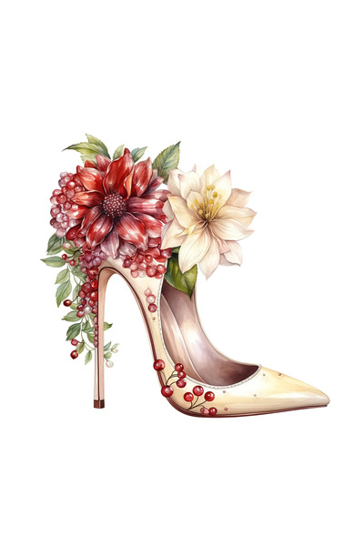 INOVATIX Set of 8, Sticker Alice's Christmas Heeled Shoes, INOVATIX®. 6 cm