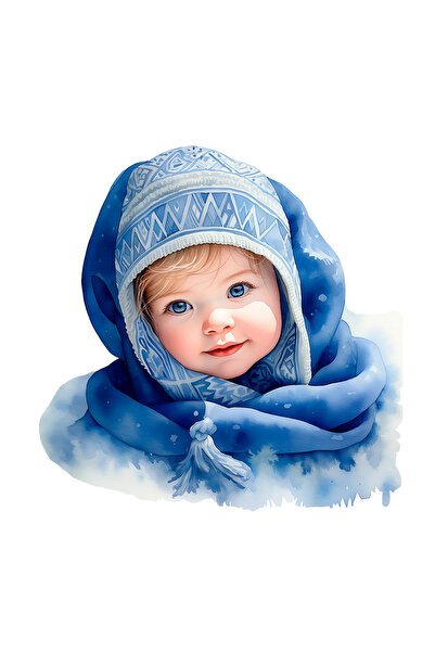 INOVATIX Set de 8 piese, autocolant Portretul unui copil cu ochi albaștri, IN...