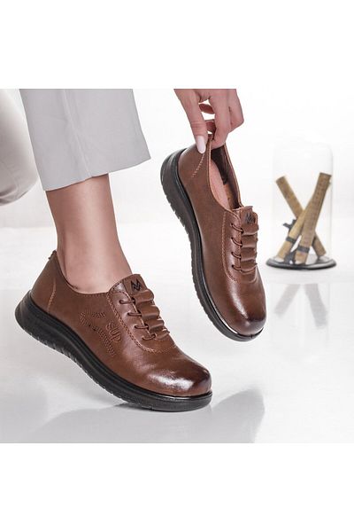 MODA STİL Viviana brown eco-leather casual shoes, 36