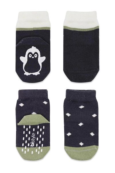 ALFA AKSESUAR 03 Animal Figured Non-Slip Men's Socks 2 Pack Anthracite