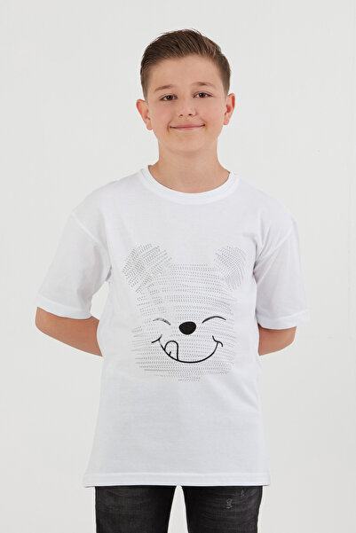 Fulla Moda Μπλουζάκι για αγόρι με στάμπα αρκουδάκι