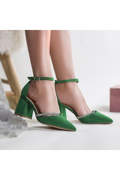 MODA STİL Women's shoes, red green suede, 40